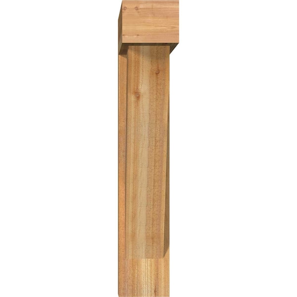 Traditional Block Rough Sawn Bracket W/ Offset Brace, Western Red Cedar, 8W X 32D X 44H